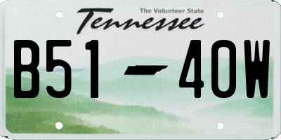 TN license plate B5140W