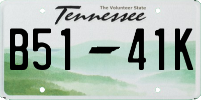 TN license plate B5141K
