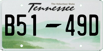 TN license plate B5149D