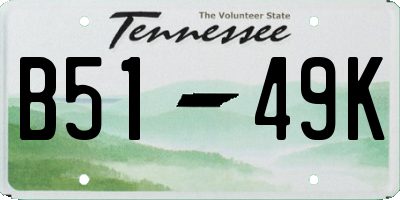 TN license plate B5149K
