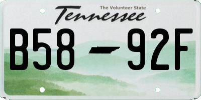 TN license plate B5892F