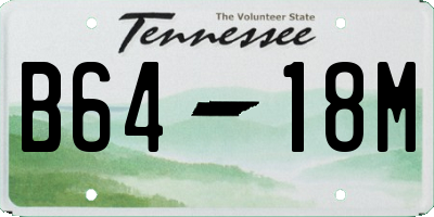 TN license plate B6418M