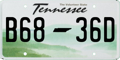 TN license plate B6836D