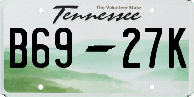 TN license plate B6927K