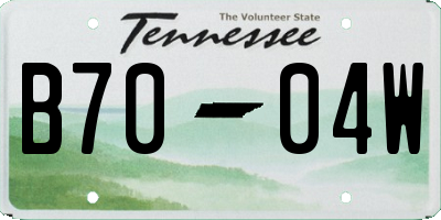 TN license plate B7004W