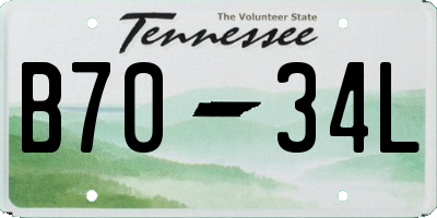 TN license plate B7034L