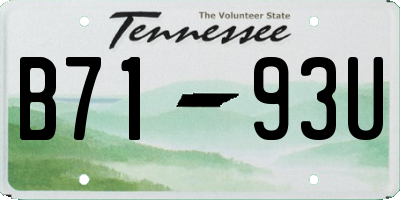 TN license plate B7193U