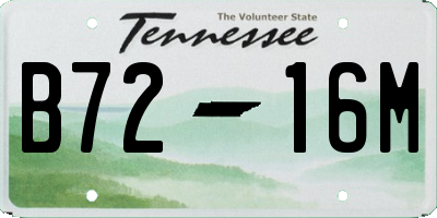 TN license plate B7216M