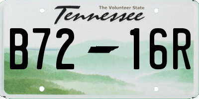 TN license plate B7216R