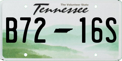 TN license plate B7216S