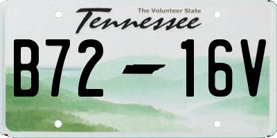 TN license plate B7216V