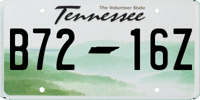 TN license plate B7216Z