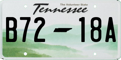 TN license plate B7218A