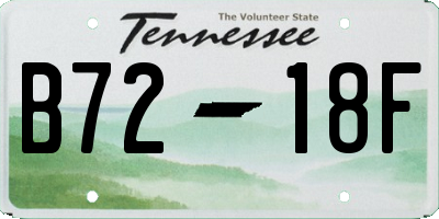 TN license plate B7218F