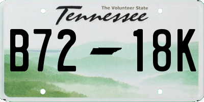 TN license plate B7218K