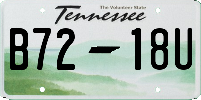 TN license plate B7218U