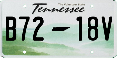 TN license plate B7218V