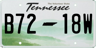 TN license plate B7218W