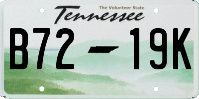 TN license plate B7219K