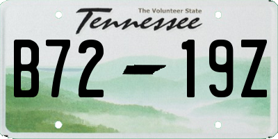 TN license plate B7219Z