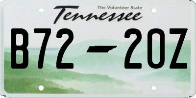 TN license plate B7220Z