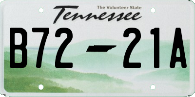 TN license plate B7221A