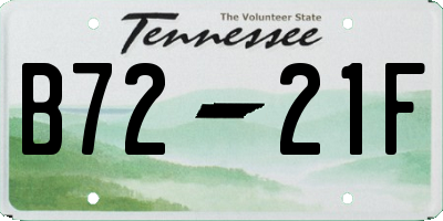 TN license plate B7221F