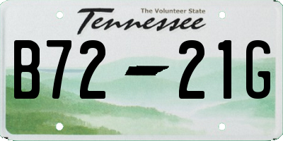 TN license plate B7221G