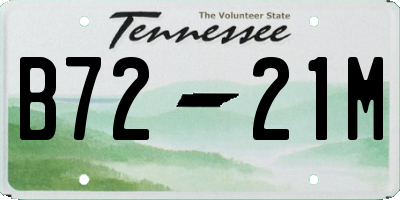 TN license plate B7221M