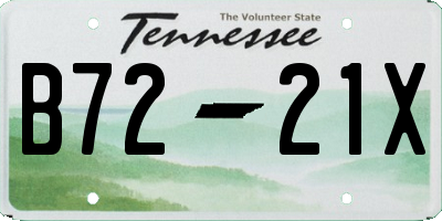 TN license plate B7221X