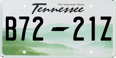 TN license plate B7221Z