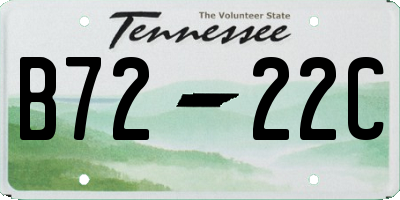 TN license plate B7222C