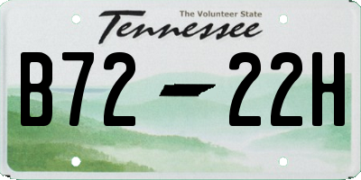 TN license plate B7222H