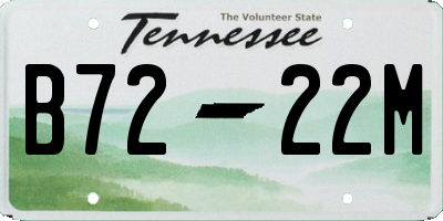 TN license plate B7222M