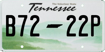 TN license plate B7222P