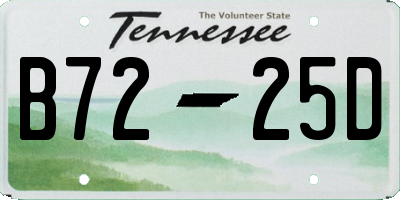 TN license plate B7225D