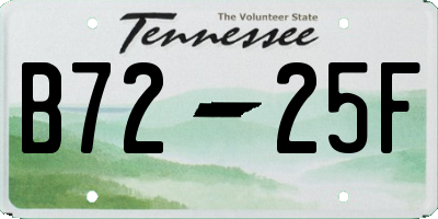 TN license plate B7225F