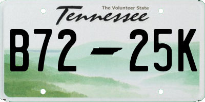 TN license plate B7225K