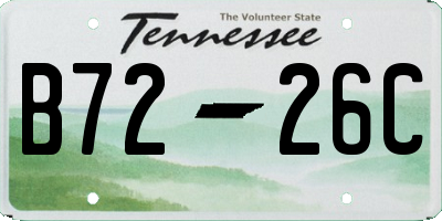 TN license plate B7226C
