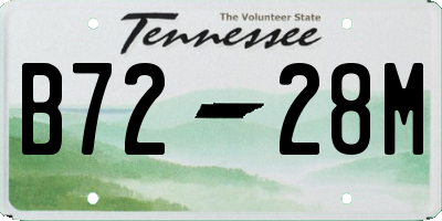 TN license plate B7228M