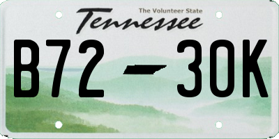 TN license plate B7230K