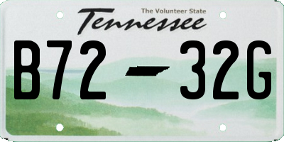 TN license plate B7232G
