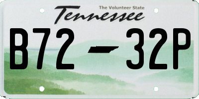 TN license plate B7232P