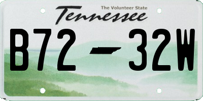 TN license plate B7232W