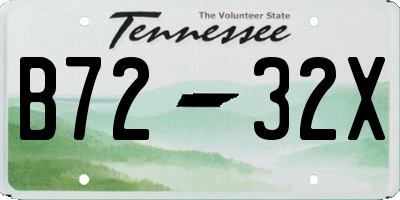 TN license plate B7232X