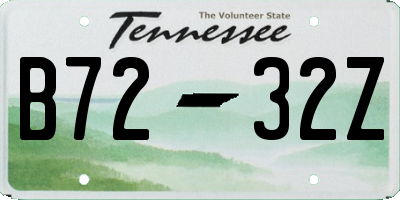TN license plate B7232Z