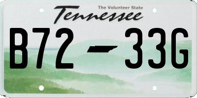 TN license plate B7233G