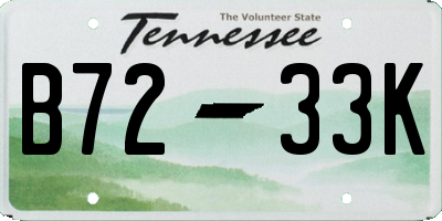 TN license plate B7233K