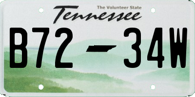 TN license plate B7234W