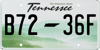 TN license plate B7236F